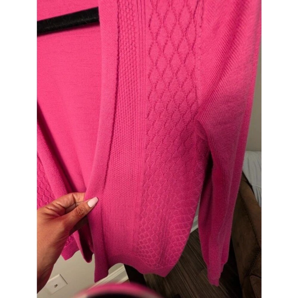 89th & Madison Hot Pink Knit Cardigan M - Picture 4 of 5